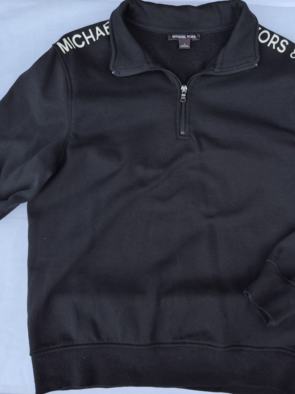 Michael Kors Black Half-Zip Pullover with Logo S Large